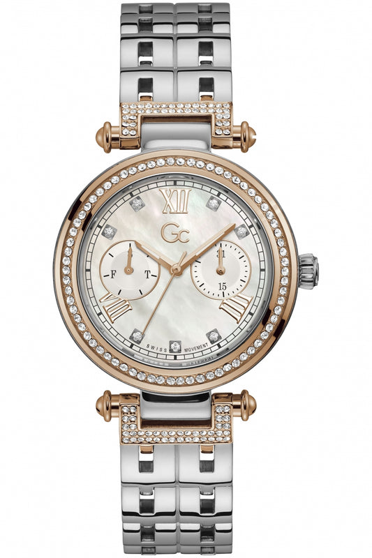 Gc Y78003L1MF watch for women with a grey dial and stainless steel strap.